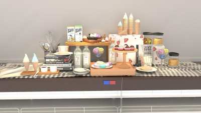 现代食物饮料3D模型下载